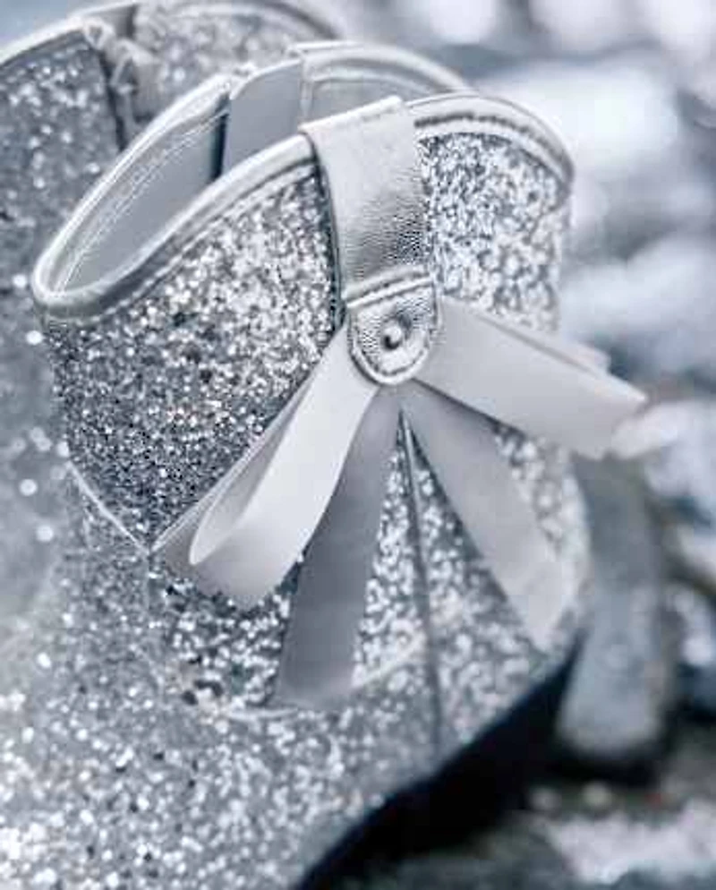 Girls Glitter Bow Cowgirl Booties