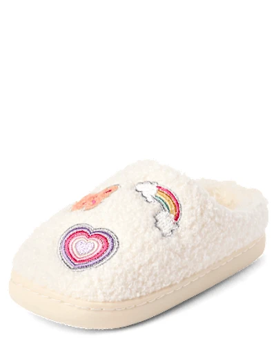 Girls Embroidered Icon Slippers