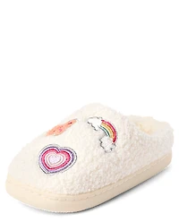 Girls Embroidered Icon Slippers