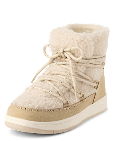 Girls Sherpa Bungee Booties