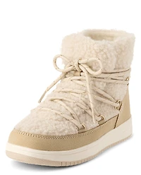 Girls Sherpa Bungee Booties