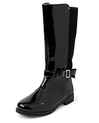 Girls Rhinestone Bow Boots