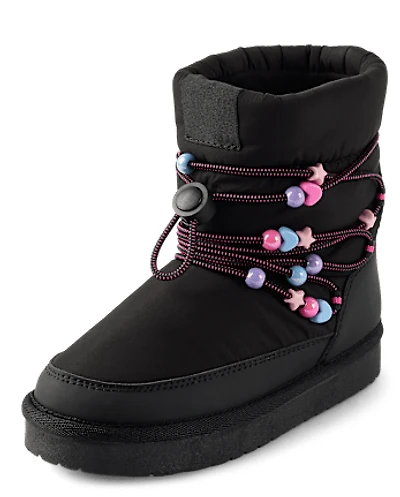 Girls Beaded Puffer Boots
