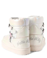 Girls Hello Kitty® Iridescent Embroidered Puffer Boots