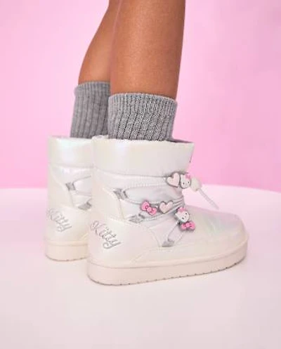 Girls Hello Kitty® Iridescent Embroidered Puffer Boots