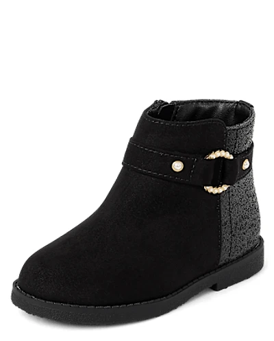 Toddler Girls Faux Pearl Booties