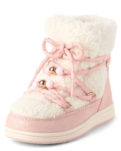 Toddler Girls Sherpa Bungee Booties