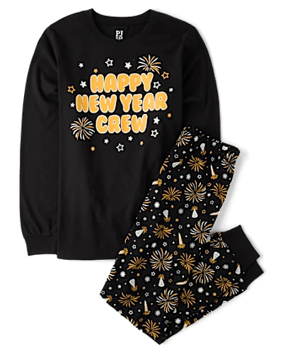 Adult Matching Family Glow New Year Cotton Pajamas