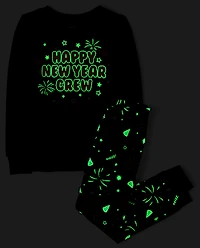 Kids Matching Family Glow New Year Cotton Pajamas