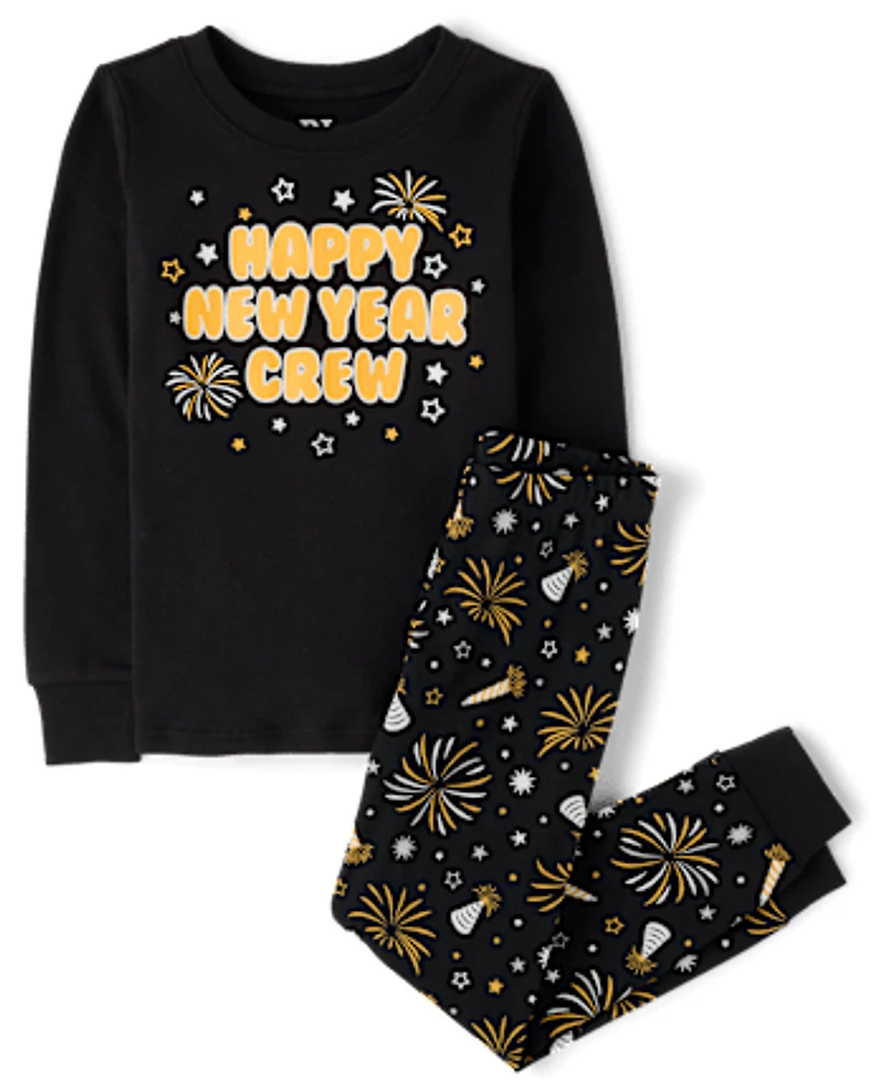 Kids Matching Family Glow New Year Cotton Pajamas