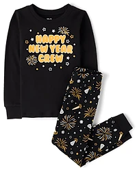 Kids Matching Family Glow New Year Cotton Pajamas