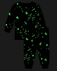 Baby And Toddler Matching Family Glow New Year Cotton Pajamas