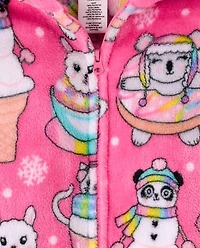 Girls Winter Dessert One Piece Pajamas - Cozy Fleece