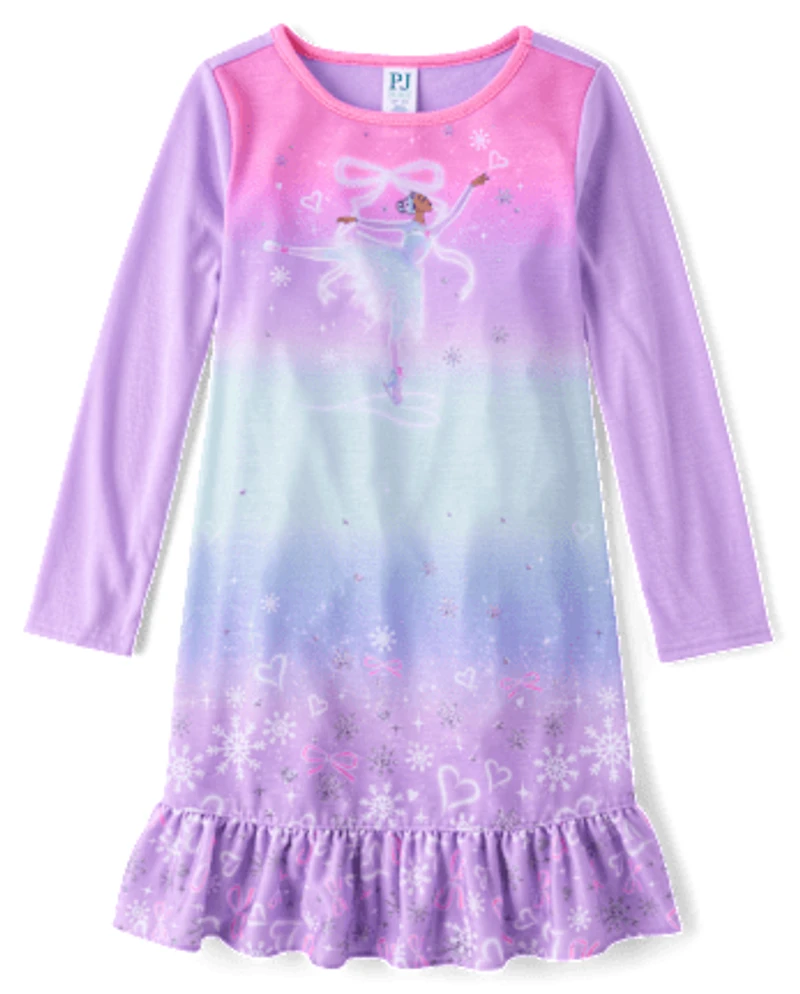 Girls Ballerina Ruffle Nightgown