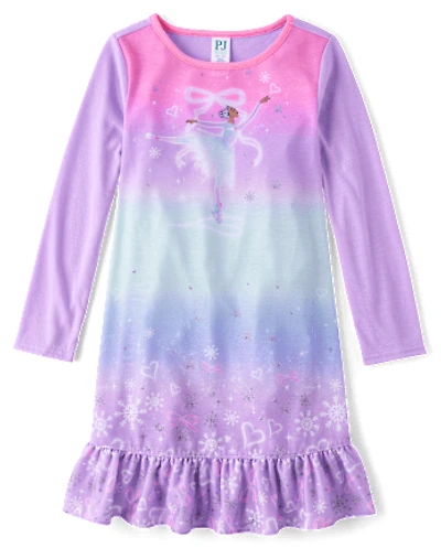 Girls Ballerina Ruffle Nightgown