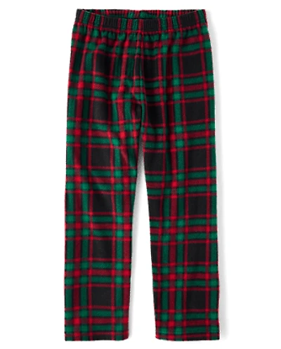 Boys Plaid Microfleece Pajama Pants