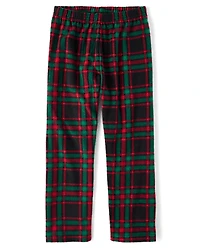Boys Plaid Microfleece Pajama Pants