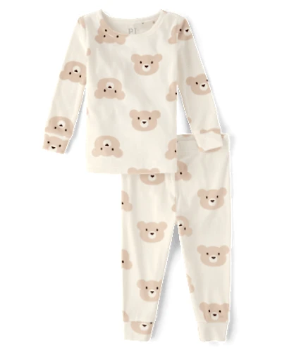 Baby And Toddler Girls Bear Velour Pajamas