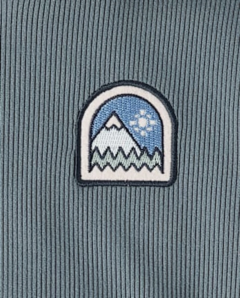 Ensemble 2 pièces en suède côtelé avec patch brodé pour bébé et tout-petit