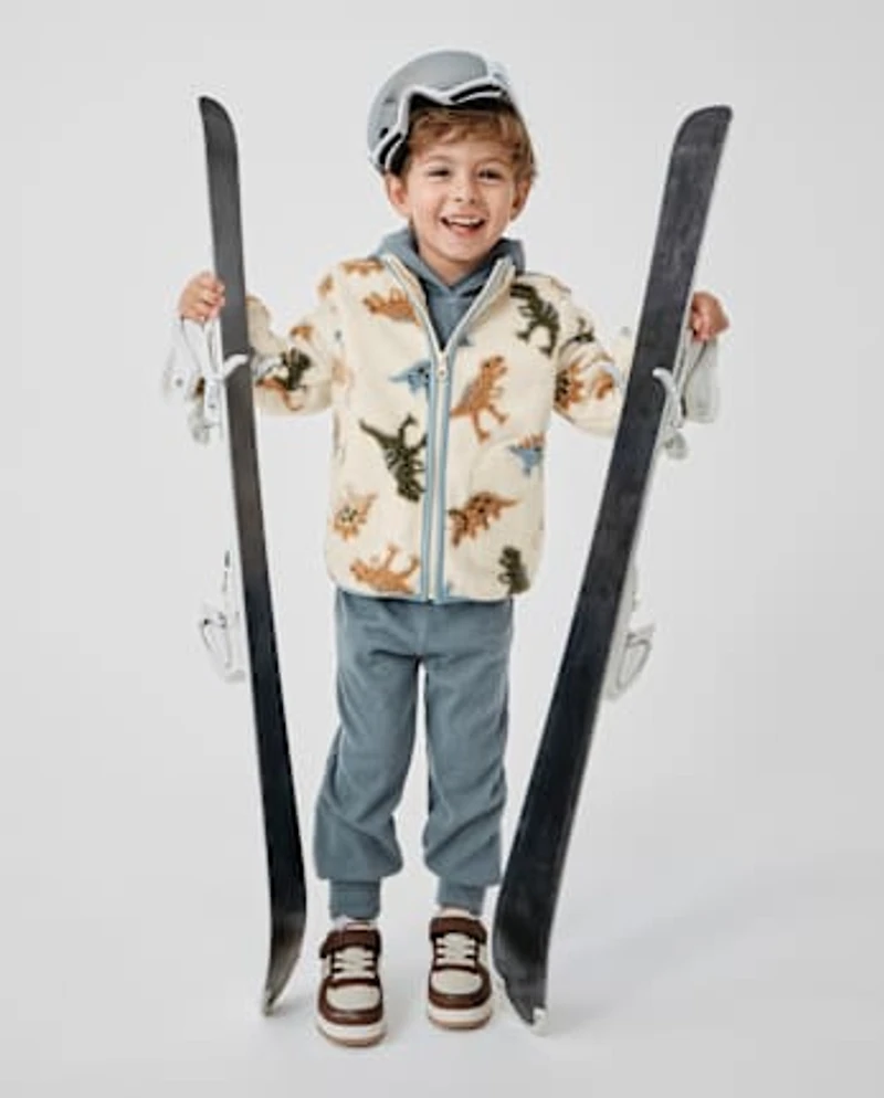 Baby And Toddler Embroidered Patch Sueded Rib 2-Piece Outfit Set