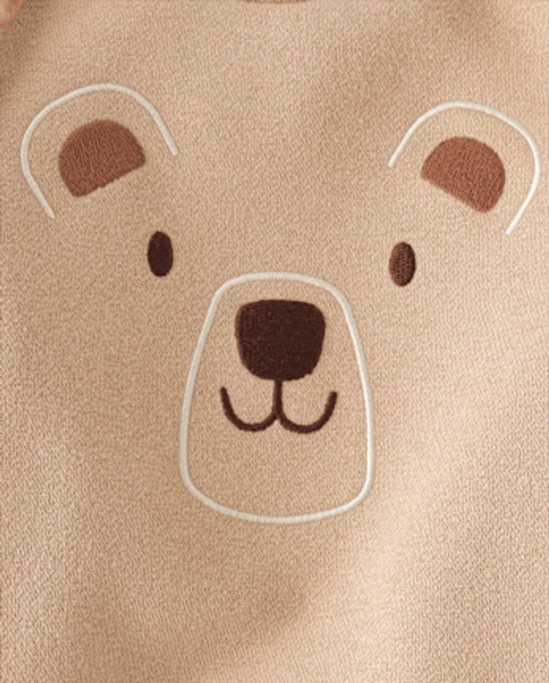 Baby And Toddler Embroidered Bear Premium Fleece 2-Piece Outfit Set