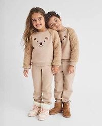 Baby And Toddler Embroidered Bear Premium Fleece 2-Piece Outfit Set