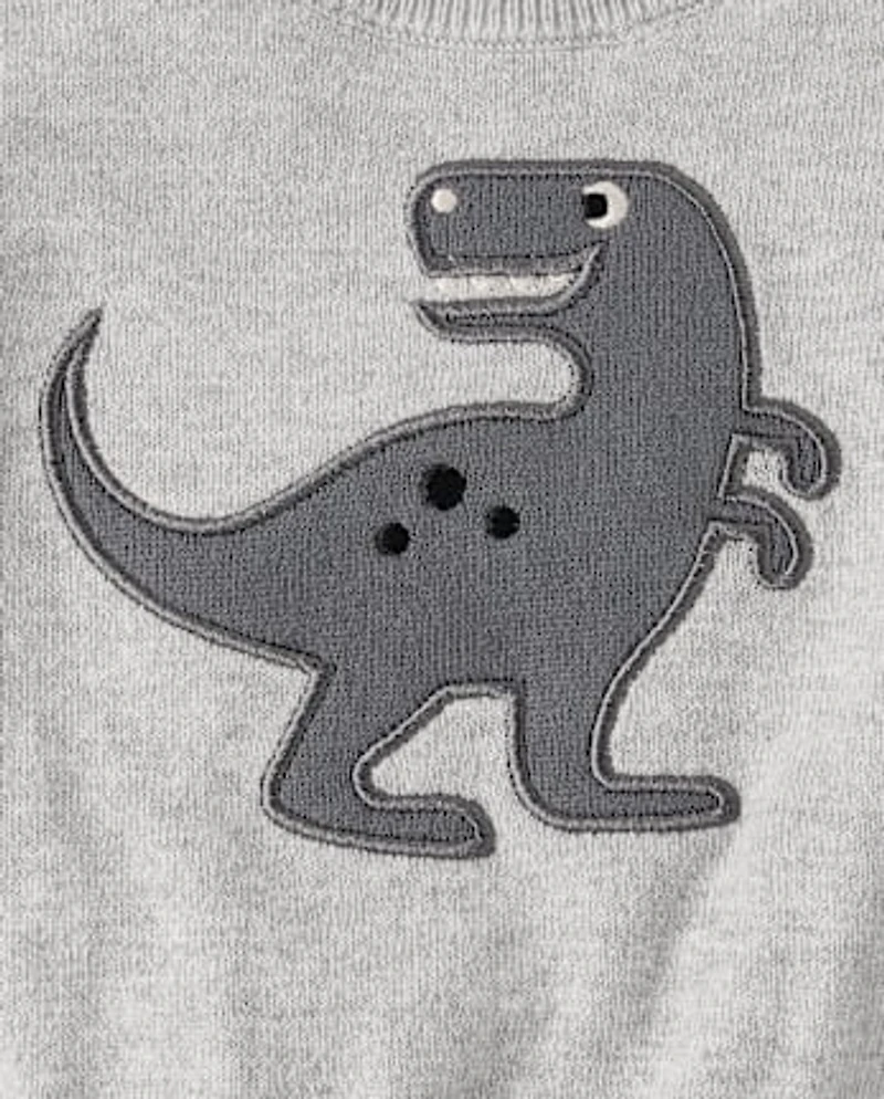 Baby Boys Applique Dino Sweater 2-Piece Playwear Set