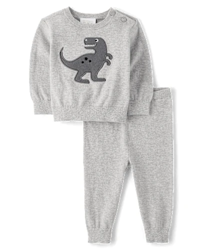 Baby Boys Applique Dino Sweater 2-Piece Playwear Set