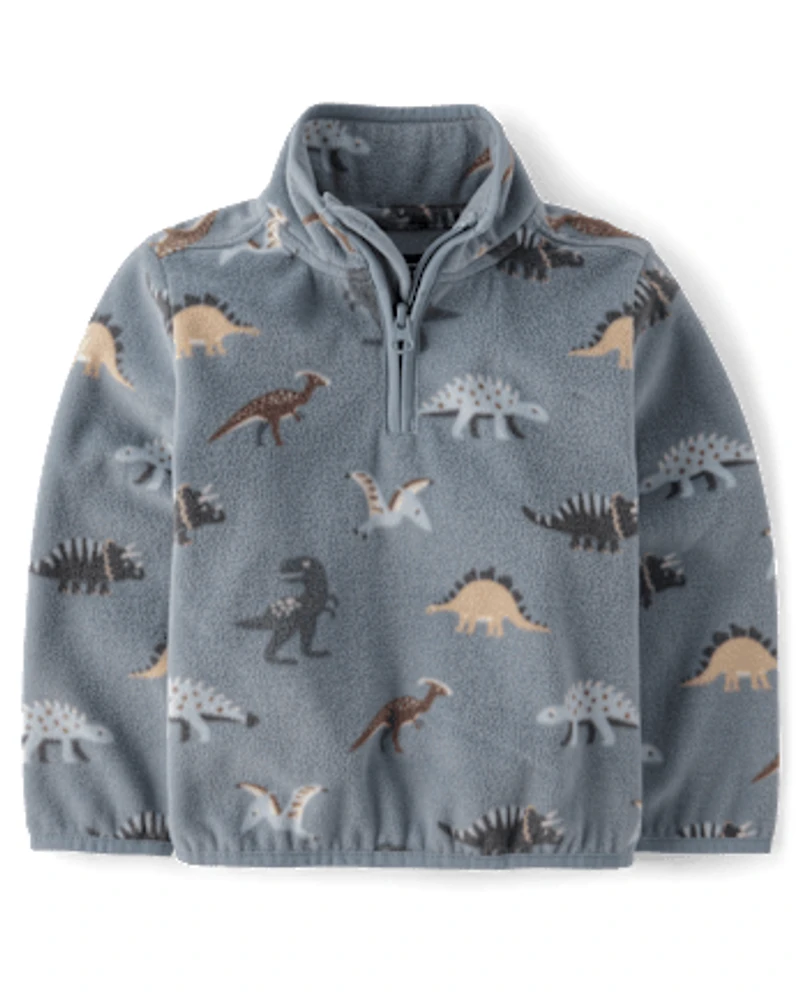 Toddler Boys Print Microfleece Half Zip Pullover