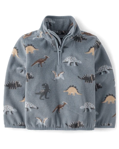 Toddler Boys Print Microfleece Half Zip Pullover