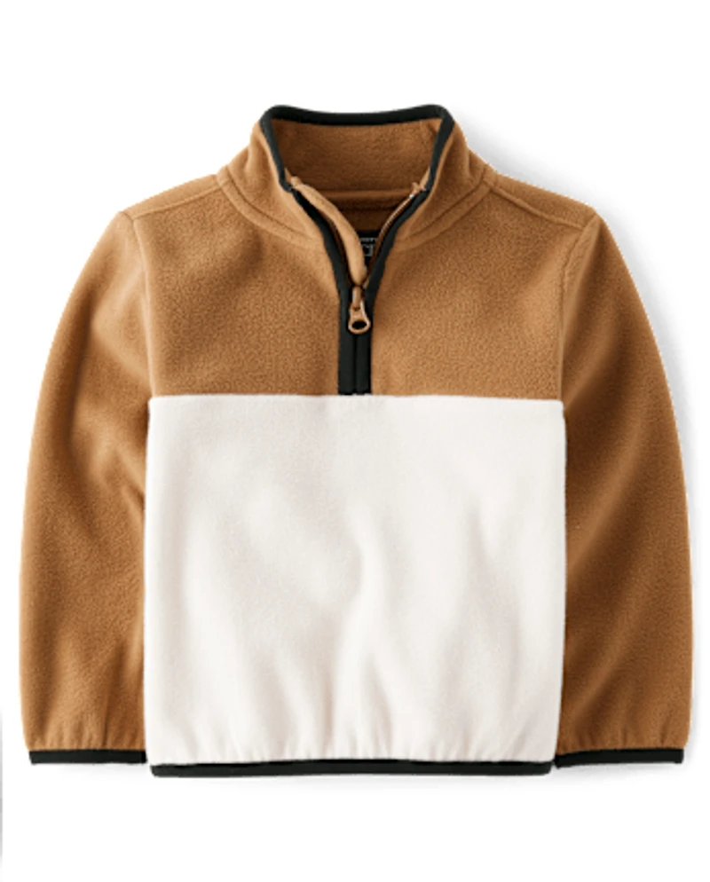 Toddler Boys Colorblock Microfleece Half Zip Pullover