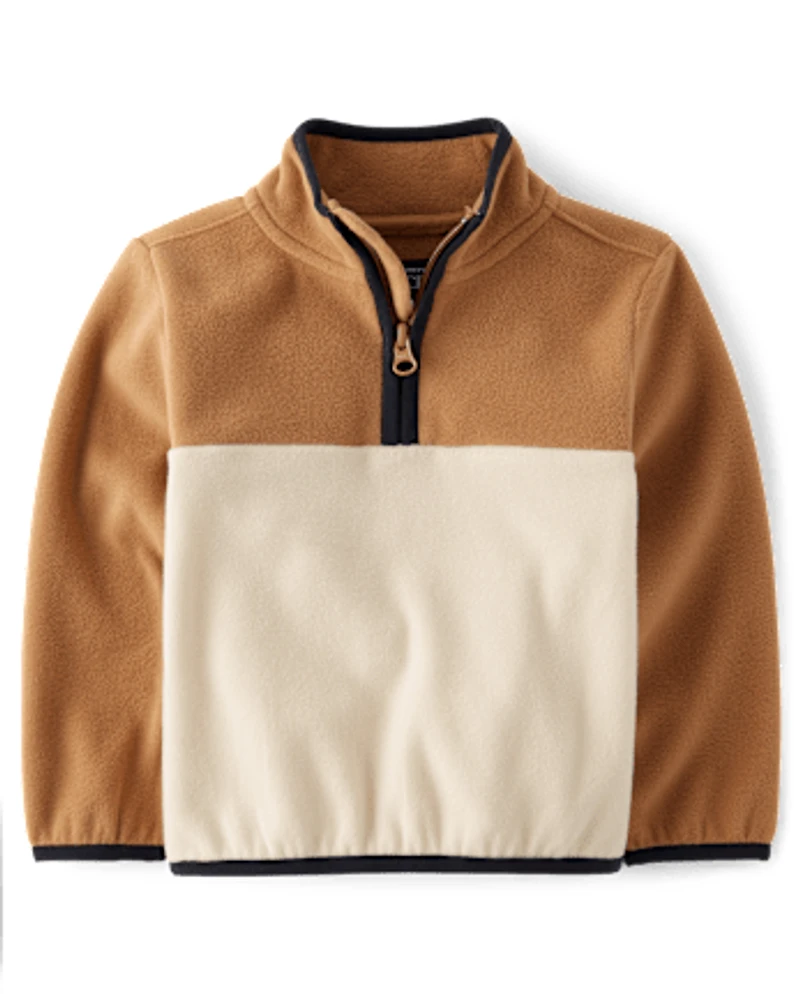 Toddler Boys Colorblock Microfleece Half Zip Pullover
