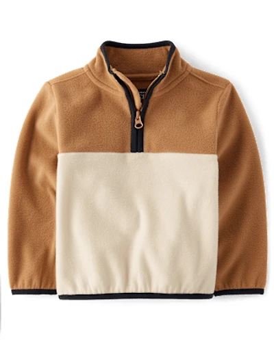 Toddler Boys Colorblock Microfleece Half Zip Pullover