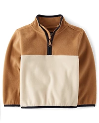 Toddler Boys Colorblock Microfleece Half Zip Pullover