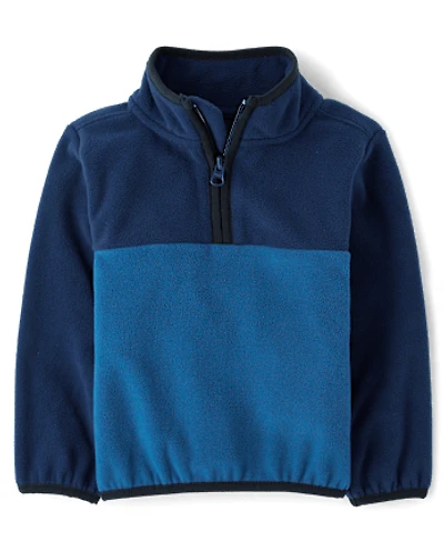 Toddler Boys Colorblock Microfleece Half Zip Pullover
