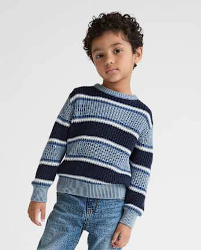 Baby And Toddler Boys Striped Chunky Sweater