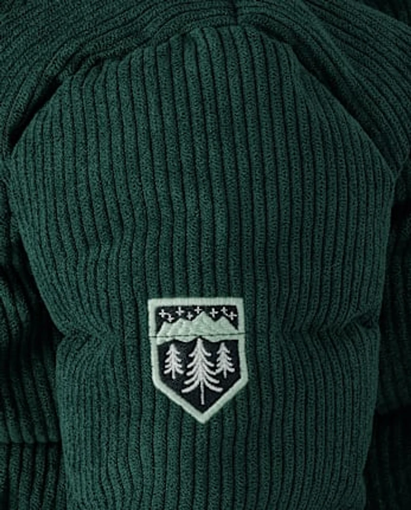 Baby And Toddler Embroidered Tree Corduroy Puffer Jacket