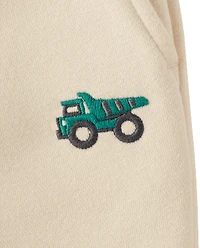 Baby And Toddler Boys Embroidered Premium Fleece Wide Leg Sweatpants