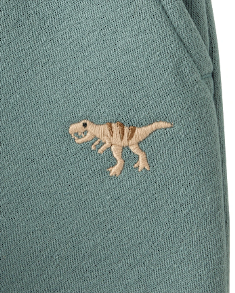Baby And Toddler Boys Embroidered Premium Fleece Wide Leg Sweatpants