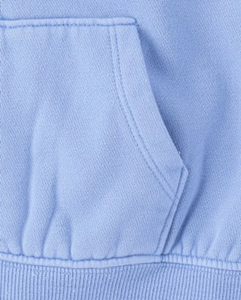 Baby And Toddler Garment Dyed Premium Fleece Zip Up Hoodie