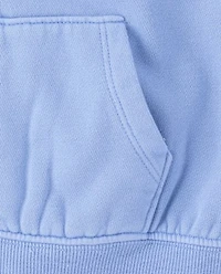 Baby And Toddler Garment Dyed Premium Fleece Zip Up Hoodie