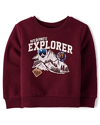 Baby And Toddler Boys Embroidered Patch Premium Fleece Sweatshirt
