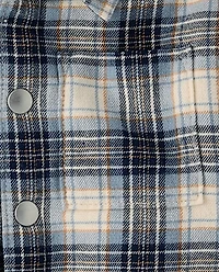 Baby And Toddler Boys Plaid Flannel Sherpa Lined Shacket