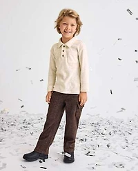 Baby And Toddler Boys Plaid Luxe Cozy Knit Baggy Cargo Pants