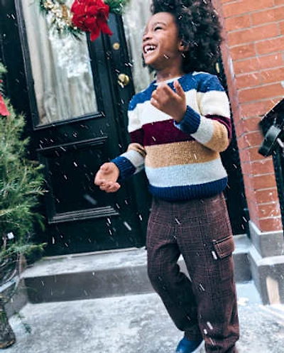 Baby And Toddler Boys Plaid Luxe Cozy Knit Baggy Cargo Pants