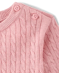 Baby Girls Bow Cable Knit Sweater 2-Piece Playwear Set