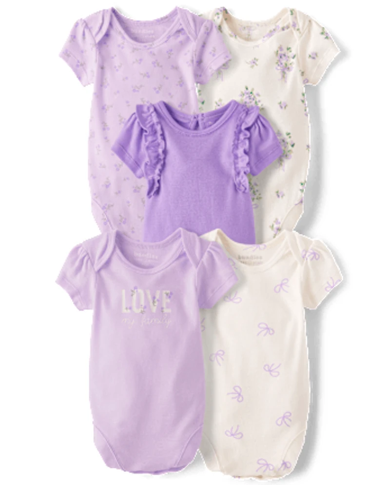 Baby Girls Floral Bodysuit 5-Pack