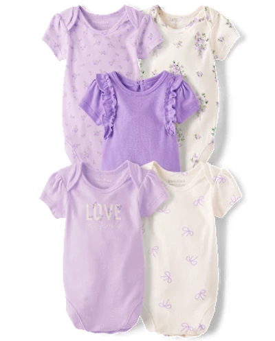 Baby Girls Floral Bodysuit 5-Pack