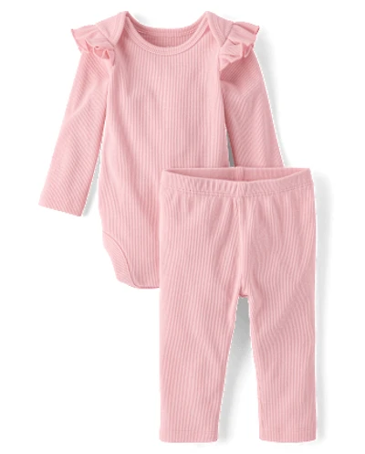 Ensemble de vêtements jeu 2 pièces en suède côtelé pour bébé fille