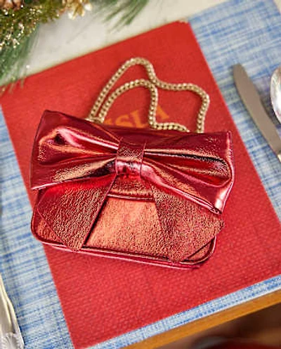 Girls Metallic Oversized Bow Bag